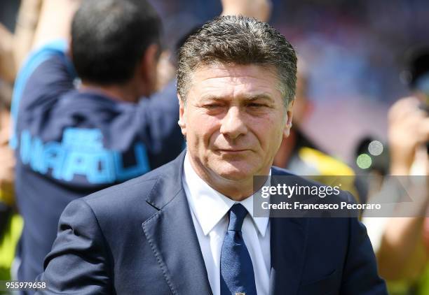 Walter Mazzarri coach of Torino FC during the serie A match between SSC Napoli and Torino FC at Stadio San Paolo on May 6, 2018 in Naples, Italy.