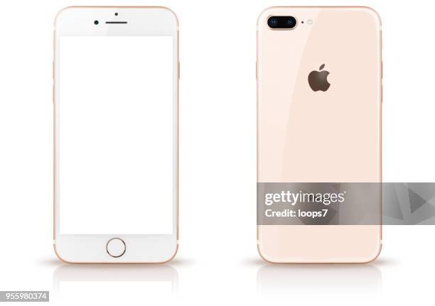 iphone 8 plus gold - iphone 7 photos et images de collection