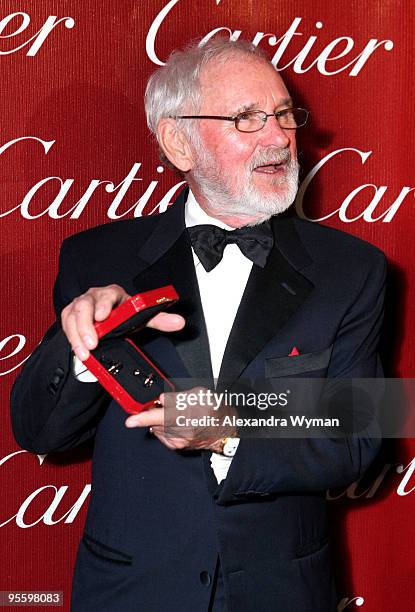 Producer Norman Jewison poses backstage during the 2010 Palm Springs International Film Festival gala held at the Palm Springs Convention Center on...