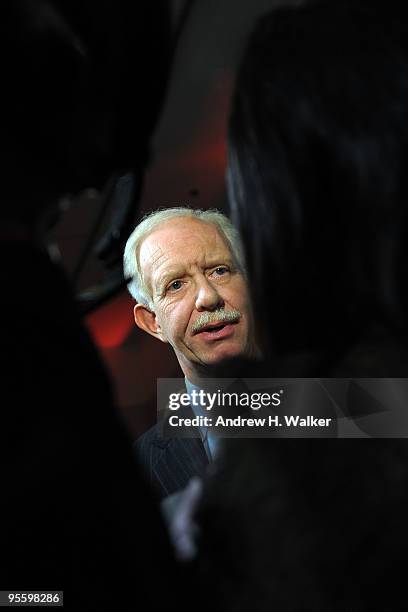 Captain Chesley B. "Sully" Sullenberger III attends the premiere of "Brace for Impact" at the Walter Reade Theater on January 5, 2010 in New York...