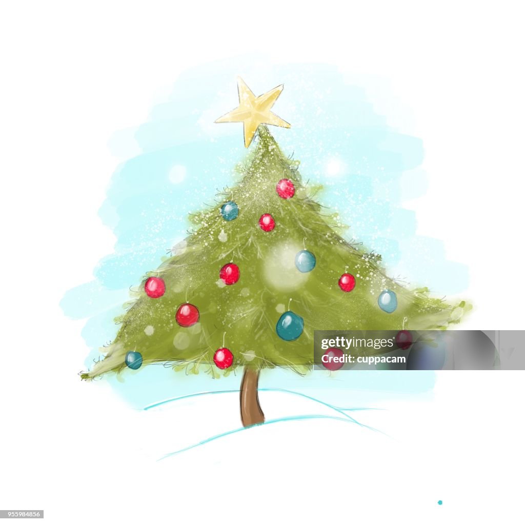 Weihnachtsbaum mit Ornamenten