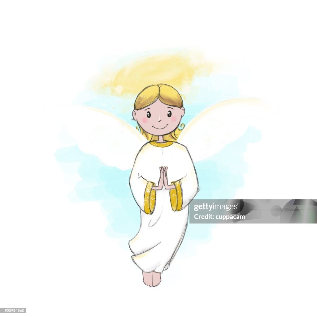 Christmas angel with a golden halo