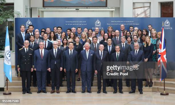 Prince Charles, Prince of Wales, Secretary General of Interpol Jurgen Stock , President of Interpol Meng Hongwei , French Interior Minister Gerard...