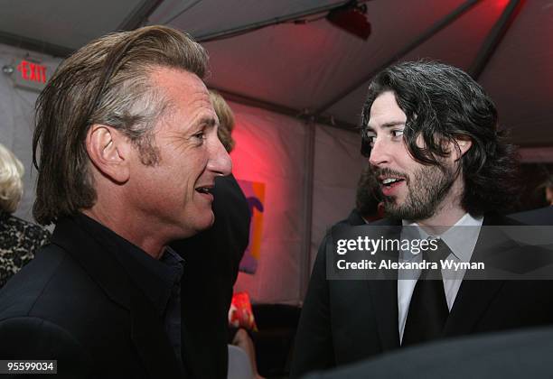 Actor Sean Penn and director Jason Reitman attend the after party for the 2010 Palm Springs International Film Festival gala held at the Parker on...