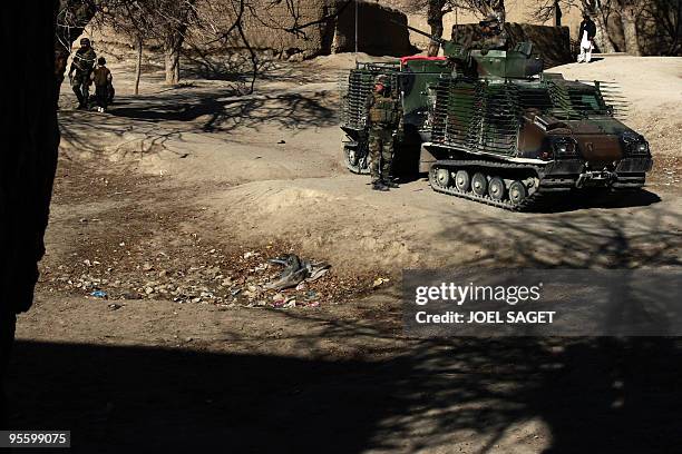 French soldiers of the 13 BCA patrol at Jalokhel in Kapisa province on January 5, 2010. About 113,000 US and allied troops are serving in...