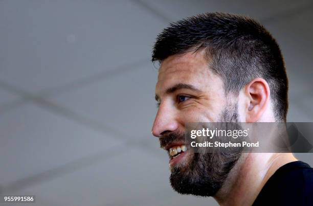 Sam Sexton during a media workout session ahead of his British heavyweight title fight against Hughie Fury, pictured at Norwich Boy's Club on May 8,...