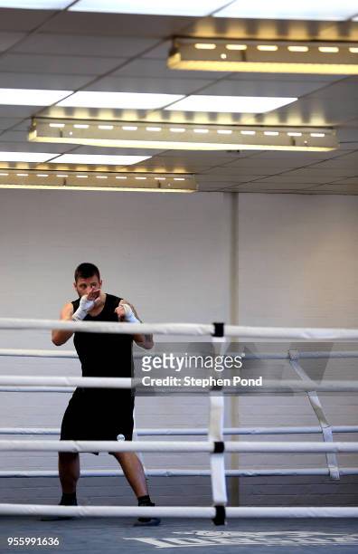 Sam Sexton during a media workout session ahead of his British heavyweight title fight against Hughie Fury, pictured at Norwich Boy's Club on May 8,...