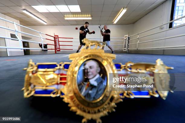 Sam Sexton during a media workout session ahead of his British heavyweight title fight against Hughie Fury, pictured at Norwich Boy's Club on May 8,...