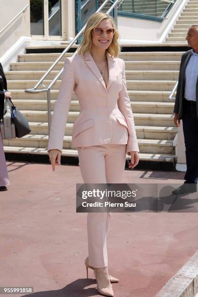 Jury president Cate Blanchett arrives at the jury photocall during the 71st annual Cannes Film Festival on May 8, 2018 in Cannes, France.