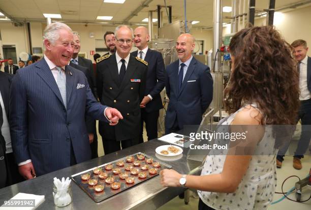 Prince Charles, Prince of Wales gestures during his tour of ISARA Lyon University on May 8, 2018 in Lyon, France.