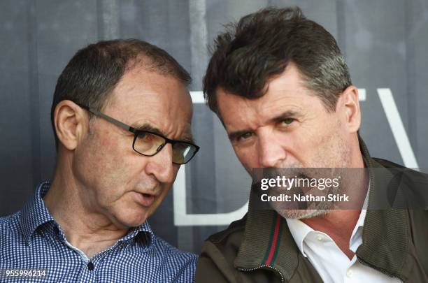 Martin O'Neill first team manager of Republic of Ireland and his assistant Roy Keane look on during the UEFA European Under-17 Championship match...