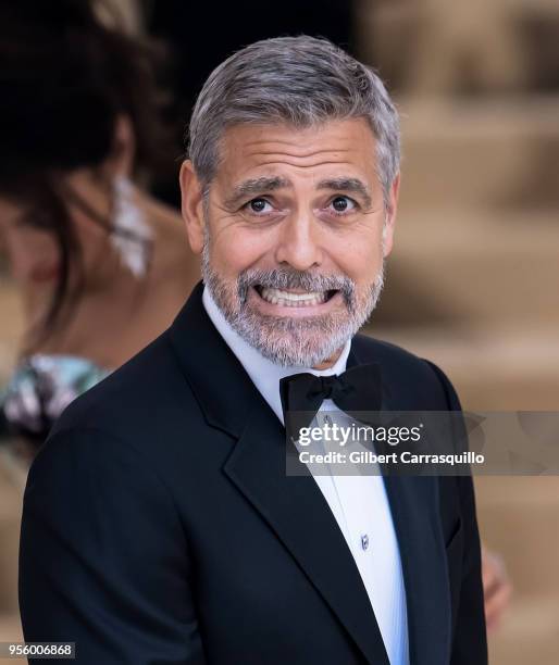 Actor George Clooney is seen arriving to the Heavenly Bodies: Fashion & The Catholic Imagination Costume Institute Gala on May 7, 2018 in New York...