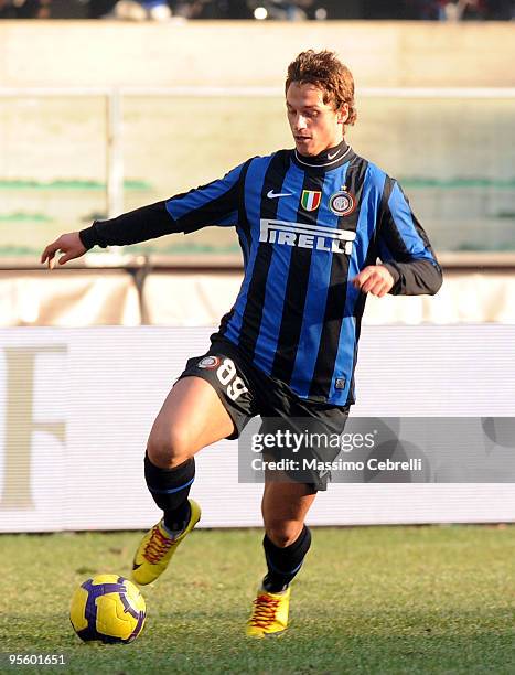 Marko Arnautovic of FC Inter Milan in action during the Serie A match between AC Chievo Verona and FC Inter Milan at Stadio Marc'Antonio Bentegodi on...