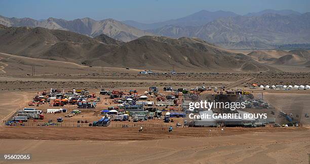 General view of the bivouac after the 9th stage of the Dakar 2009, between La Serena and Copiapo, Chile on January 12, 2009. AFP PHOTO / GABRIEL BOUYS