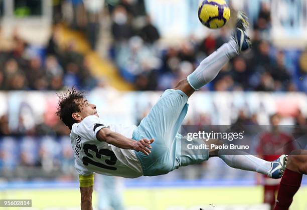 Sebastiano Siviglia of SS Lazio in action during the Serie A match between Lazio and Livorno at Stadio Olimpico on January 6, 2010 in Rome, Italy.