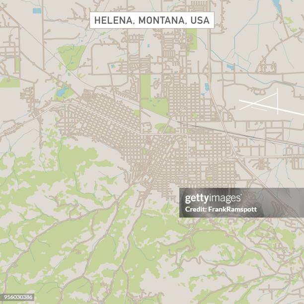 stockillustraties, clipart, cartoons en iconen met helena, montana u.s. straat kaart - helena