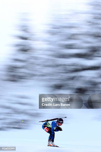 Marie Dorin of France competes during the Women's 4 x 6km Relay in the e.on Ruhrgas IBU Biathlon World Cup on January 6, 2010 in Oberhof, Germany.