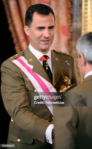 Pronce Felipe of Spain attends the Military Pasques annual reception at The Royal Palace on January 6, 2010 in Madrid, Spain.