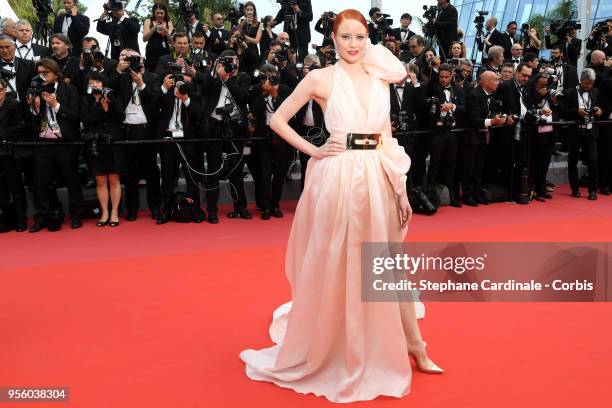 Barbara Meier attends the screening of "Everybody Knows " and the opening gala during the 71st annual Cannes Film Festival at Palais des Festivals on...