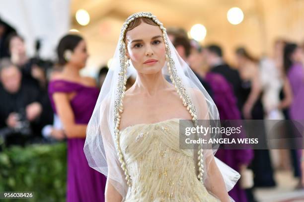 Kate Bosworth arrives for the 2018 Met Gala on May 7 at the Metropolitan Museum of Art in New York. - The Gala raises money for the Metropolitan...