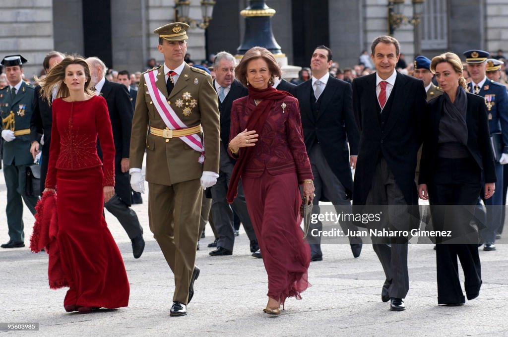 Spanish Royals Celebrate New Year's Military Parade 2010