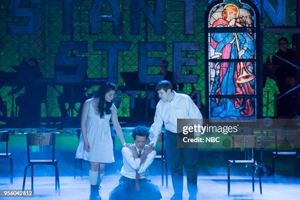 Opening Night" Episode 110 -- Pictured: Auli'i Cravalho as Lilette Suarez, Damon J. Gillespie as Robbie Thorne, Ellie Desautels as Michael Hallowell...