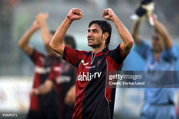 Daniele Conti of Cagliari during the Serie A match between Cagliari and Roma at Stadio Sant'Elia on January 6, 2010 in Cagliari, Italy.