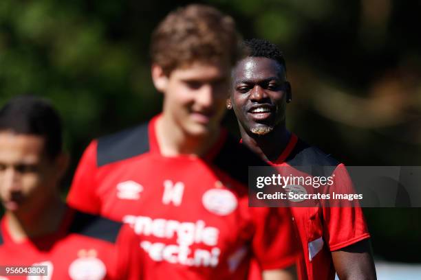 Mauro Junior of PSV, Sam Lammers of PSV, Nicolas Isimat Mirin of PSV during the Training PSV at the De Herdgang on May 8, 2018 in Eindhoven...