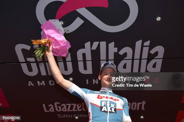Podium / Tim Wellens of Belgium and Team Lotto Soudal / Celebration / during the 101th Tour of Italy 2018, Stage 4 a 198km stage from Catania to...