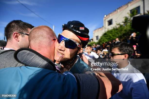 Arrival / Tim Wellens of Belgium and Team Lotto Soudal / Celebration / during the 101th Tour of Italy 2018, Stage 4 a 198km stage from Catania to...