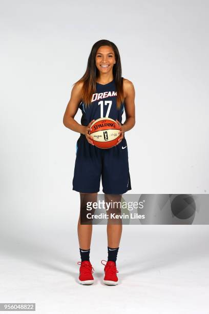Mackenzie Engram of the Atlanta Dream poses for a head shot at WNBA Media Day at McCamish Pavilion on May 7, 2018 in Atlanta, Georgia. NOTE TO USER:...