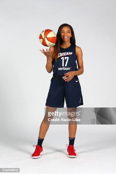 Mackenzie Engram of the Atlanta Dream poses for a head shot at WNBA Media Day at McCamish Pavilion on May 7, 2018 in Atlanta, Georgia. NOTE TO USER:...