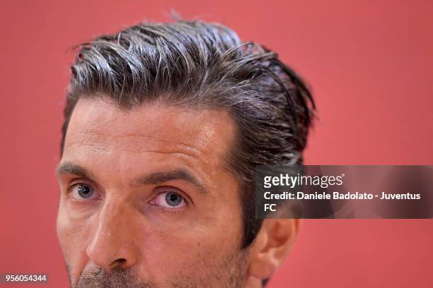 Gianluigi Buffon during the Juventus press conference for the TIM Cup final on May 8, 2018 in Rome, Italy.
