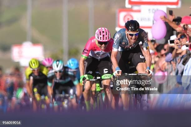 Arrival / Sprint / Tim Wellens of Belgium and Team Lotto Soudal / Michael Woods of Canada and Team EF Education First-Drapac p/b Cannondale / during...
