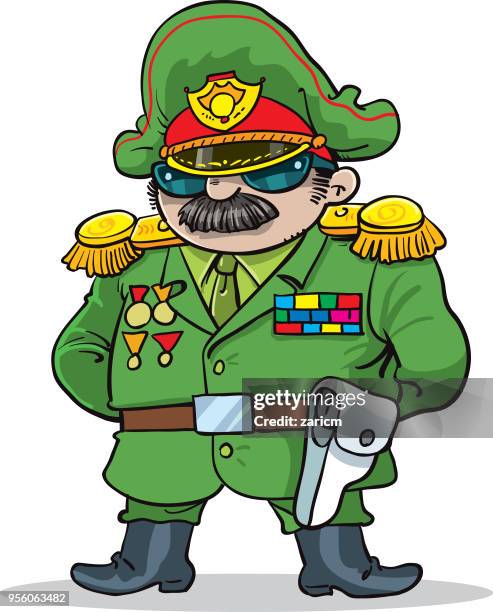 general in  military uniform - dictator icon stock illustrations