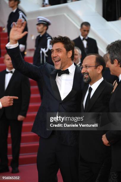 Actor Javier Bardem and director Asghar Farhadi attends the screening of "Everybody Knows " and the opening gala during the 71st annual Cannes Film...