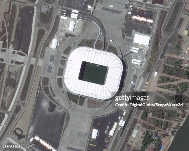 This is DigitalGlobe via Getty Images Satellite imagery of the Rostov Arena, Rostov-on-Don, Russia.