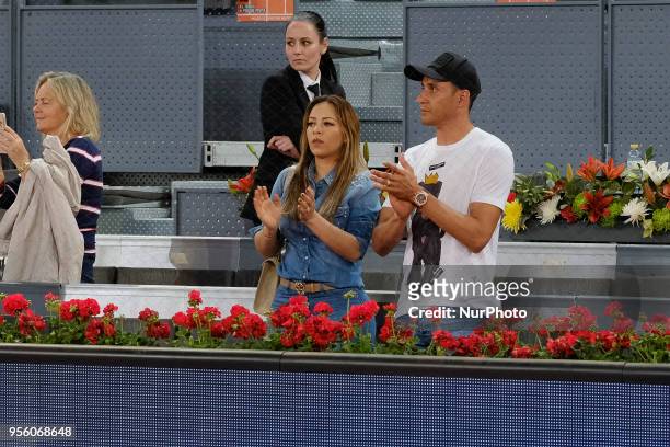 Andrea Salas and Keylor Navas during day four of the Mutua Madrid Open tennis tournament at the Caja Magica on May 8, 2018 in Madrid, Spain.