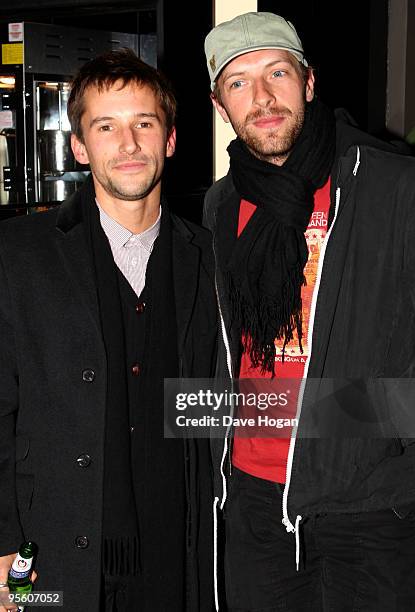 Mat Whitecross and Chris Martin attend a VIP screening of Sex & Drugs & Rock & Roll held at Screen on the Green on January 6, 2010 in London, England.