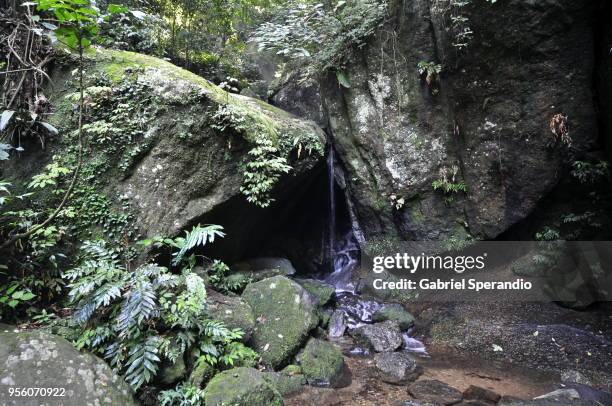 cachoeira da gruta - gruta stockfoto's en -beelden