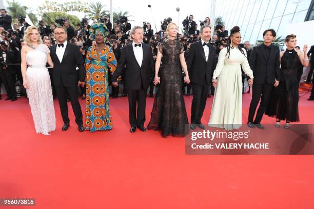 French actress and member of the Feature Film Jury Lea Seydoux, Russian director and member of the Feature Film Jury Andrey Zvyagintsev, Burundian...