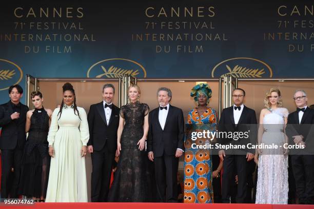 Jury members Chang Chen, Kristen Stewart, Ava DuVernay, Denis Villeneuve, jury head Cate Blanchett, jury members Robert Guediguian, Khadja Nin,...