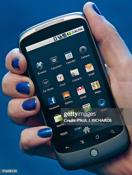 The Google Nexus One smartphone is seen on January 6, 2010 in Washington, DC. Google unveiled its new Nexus One smartphone January 5, 2010 in a...