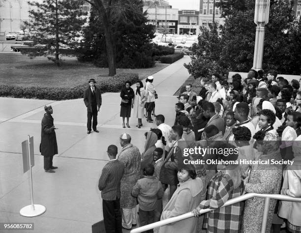 Photograph of Church Leaders at Civic Center Auditorium, Oklahoma City, Oklahoma, December 1960. View Includes: Clara Luper, Freddie Edwards, Willie...