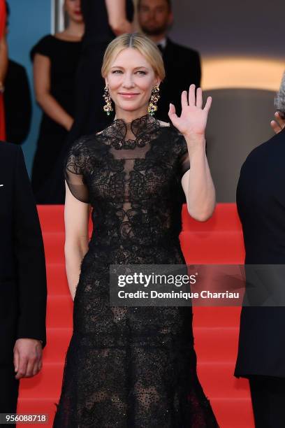 Jury president Cate Blanchett attends the screening of "Everybody Knows " and the opening gala during the 71st annual Cannes Film Festival at Palais...