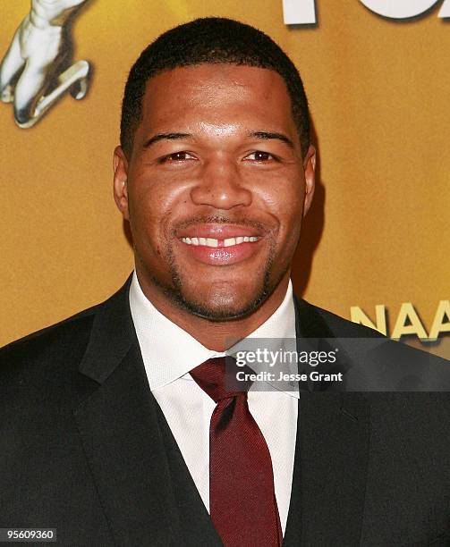 Actor Michael Strahan attends the 41st Annual NAACP Image Awards Nomination Announcements at the SLS Hotel at Beverly Hills on January 6, 2010 in Los...