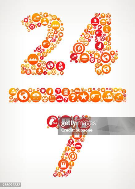 24/7 service climate change vector icon pattern - standard oil company stock illustrations