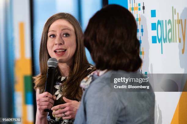 Chelsea Clinton, vice chairman of the Clinton Foundation, speaks during the Bloomberg Business of Equality conference in New York, U.S., on Tuesday,...