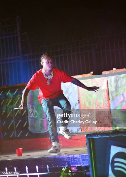 Slim Jxmmi of Rae Sremmurd performs onstage at Spotify Hosts Sr3mmPocalypse Party with Performances by Rae Sremmurd on May 7, 2018 in Los Angeles,...