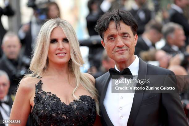 Tiziana Rocca and Giulio Base attend the screening of "Everybody Knows " and the opening gala during the 71st annual Cannes Film Festival at Palais...